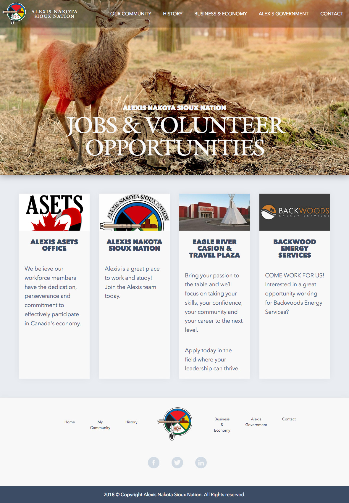 Screenshot 2018 09 30 Alexis Nakota Sioux Nation Jobs Volunteer Opportunities